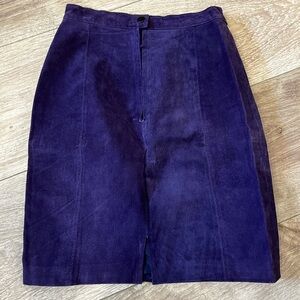 Vintage purple Leather mini skirt